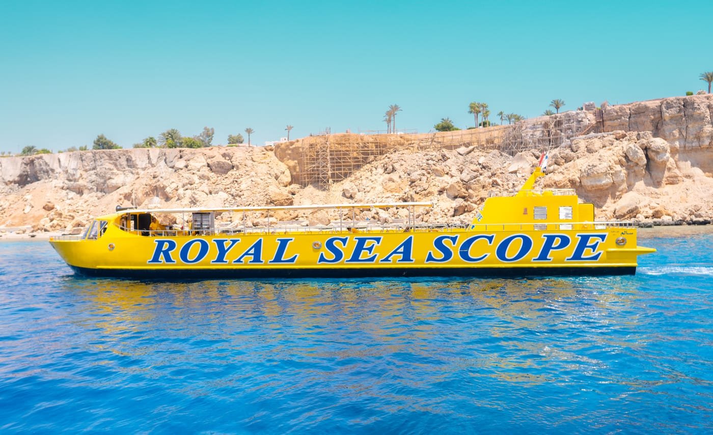 Semi-submarine boat on the Red Sea