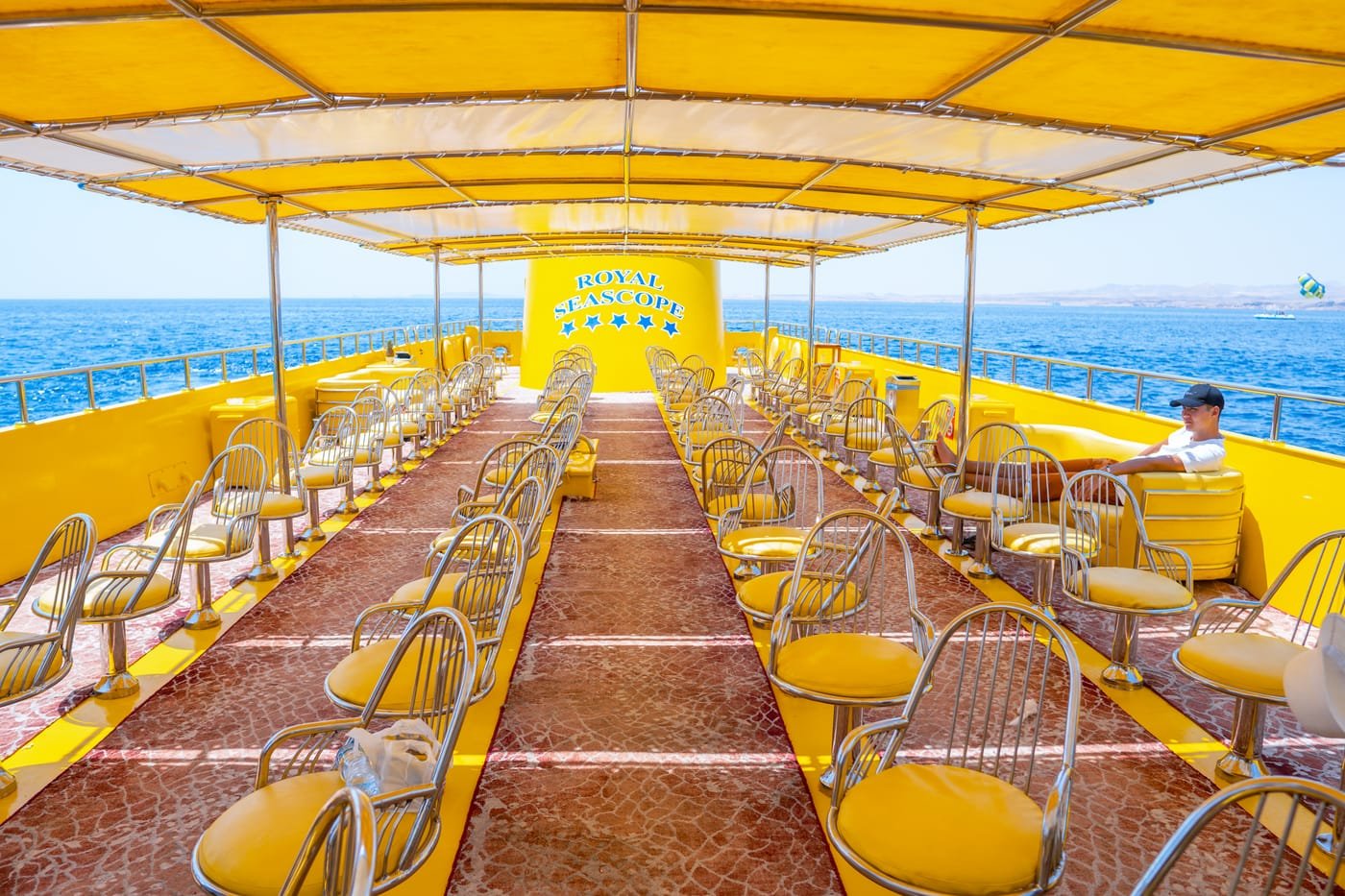 Semi-submarine sun deck on the Red Sea